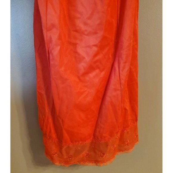 Women's Red Vintage 100% Antron Lingerie Nightgown Sleeveless by Charmode, 36 - Picture 3 of 6